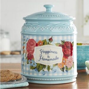 The Pioneer Woman Blue Gingham Floral Canister